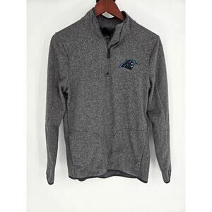 NFL Team Apparel Carolina Panthers Gray Quarter Zip Sweatshirt Youth L 14/16